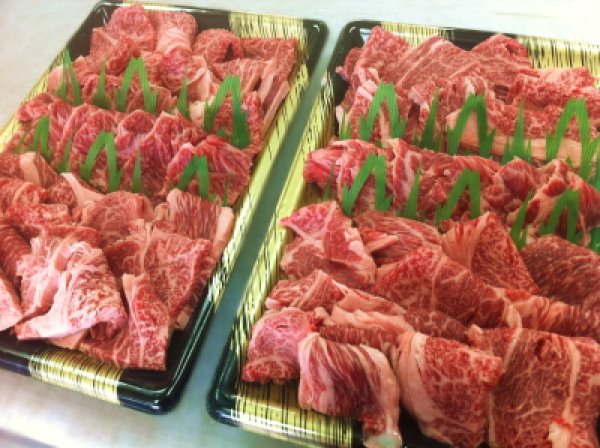 画像1: 【肉の匠 テラオカ】バーベキュー用　特選黒毛和牛！！焼肉おまかせセット　ロース・ハラミ　１人前2,000円！！！※ご注文される場合は必ず５人前以上からご注文ください (1)